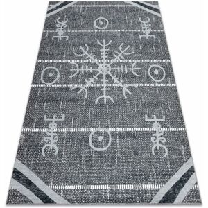 ANTIKA Grey Carpet - 118 tek, modern aztec, washable ANTIKA Grey Carpet - 118 tek, modern aztec, washable