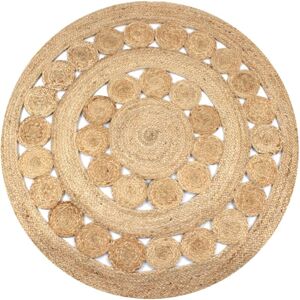 Area Rug Braided Design Jute 150 cm Round Vidaxl Area Rug Braided Design Jute 150 cm Round Vidaxl