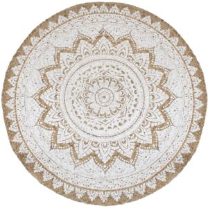 vidaXL 210 cm Round Jute Braided Area Rug - Beige vidaXL 210 cm Round Jute Braided Area Rug - Beige