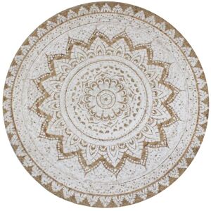 Area Rug Braided Jute Printed 90 cm Round Vidaxl Area Rug Braided Jute Printed 90 cm Round Vidaxl