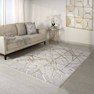 Lord Of Rugs - Aurora Mica AU13 Rug for Bedroom Living Room Lounge Carpet Geometric Stripes Marble Shiny Metallic Beige Gold Rug in X-Large 200x290 Lord Of Rugs - Aurora Mica AU13 Rug for Bedroom Living Room Lounge Carpet Geometric Stripes Marble Shiny Metallic Beige Gold Rug in X-Large 200x290