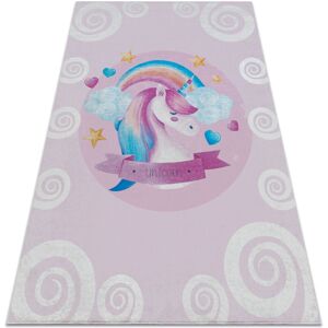 RugsX BAMBINO 2533 Pink Unicorn Child's Washable Carpet - Rug RugsX BAMBINO 2533 Pink Unicorn Child's Washable Carpet - Rug