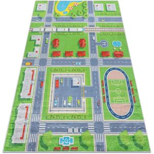 RugsX BAMBINO 2624 washable children's rug - green / grey - 160x220 cm RugsX BAMBINO 2624 washable children's rug - green / grey - 160x220 cm