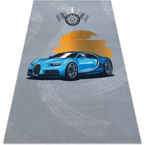 RUGSX BAMBINO 41730 washing carpet Car, race for children anti-slip - grey / blue grey 80x150 cm RUGSX BAMBINO 41730 washing carpet Car, race for children anti-slip - grey / blue grey 80x150 cm
