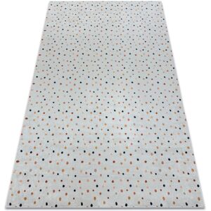 RUGSX BAMBINO 47890 washing carpet Dots for children anti-slip - white / brown white 140x200 cm RUGSX BAMBINO 47890 washing carpet Dots for children anti-slip - white / brown white 140x200 cm