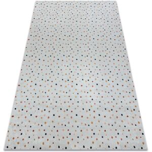 RUGSX BAMBINO 47890 washing carpet Dots for children anti-slip - white / brown white 200x290 cm RUGSX BAMBINO 47890 washing carpet Dots for children anti-slip - white / brown white 200x290 cm