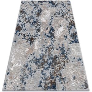 Val's Grey / Blue Acrylic Carpet - Vintage Abstract Type Val's Grey / Blue Acrylic Carpet - Vintage Abstract Type