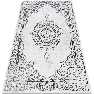 Rugsx - Carpet allure 1961 Ornament, frame - Structural, stylish, glamour white / grey grey 80x150 cm Rugsx - Carpet allure 1961 Ornament, frame - Structural, stylish, glamour white / grey grey 80x150 cm