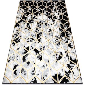 Rugsx - Carpet allure 1966 Cube 3D - Structural, stylish, glamour black / gold black 240x330 cm Rugsx - Carpet allure 1966 Cube 3D - Structural, stylish, glamour black / gold black 240x330 cm