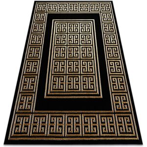 Rugsx - Carpet allure 1968 Greek key, frame - Structural, stylish, glamour black / gold black 240x330 cm Rugsx - Carpet allure 1968 Greek key, frame - Structural, stylish, glamour black / gold black 240x330 cm