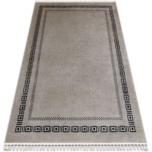 RUGSX Carpet amour 53098A beige / black - Frame, Greek modern, elegant beige 98x200 cm RUGSX Carpet amour 53098A beige / black - Frame, Greek modern, elegant beige 98x200 cm