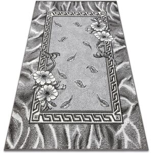 Rugsx - Carpet bcf Morad trio flowers, leaves classic - grey grey 80x150 cm Rugsx - Carpet bcf Morad trio flowers, leaves classic - grey grey 80x150 cm