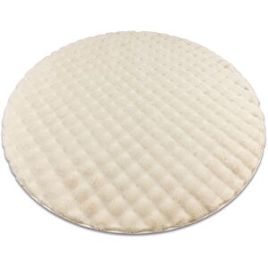 RUGSX Carpet BUBBLE circle ivory 12 IMITATION OF RABBIT FUR 3D structural beige round 80 cm RUGSX Carpet BUBBLE circle ivory 12 IMITATION OF RABBIT FUR 3D structural beige round 80 cm