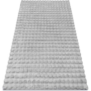 RUGSX Carpet BUBBLE silver 21 IMITATION OF RABBIT FUR 3D structural grey 140x190 cm RUGSX Carpet BUBBLE silver 21 IMITATION OF RABBIT FUR 3D structural grey 140x190 cm