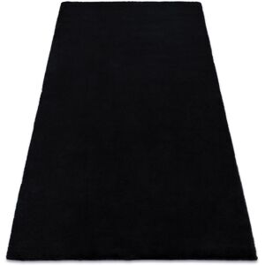 RUGSX Carpet BUNNY black IMITATION OF RABBIT FUR black 80x150 cm RUGSX Carpet BUNNY black IMITATION OF RABBIT FUR black 80x150 cm