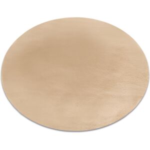 RUGSX Carpet BUNNY circle macchiato brown IMITATION OF RABBIT FUR beige round 120 cm RUGSX Carpet BUNNY circle macchiato brown IMITATION OF RABBIT FUR beige round 120 cm