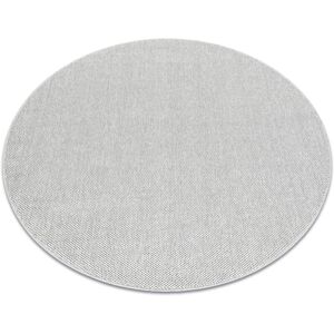 RUGSX Carpet CASABLANCA LOOM circle silver, loop, soft indoor & outdoor grey round 150 cm RUGSX Carpet CASABLANCA LOOM circle silver, loop, soft indoor & outdoor grey round 150 cm