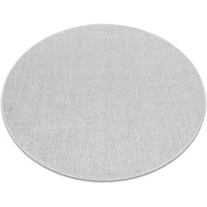 RUGSX Carpet CASABLANCA LOOM circle silver, loop, soft indoor & outdoor grey round 200 cm RUGSX Carpet CASABLANCA LOOM circle silver, loop, soft indoor & outdoor grey round 200 cm