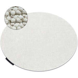 RUGSX Carpet CASABLANCA LOOP circle white loop, soft white round 133 cm RUGSX Carpet CASABLANCA LOOP circle white loop, soft white round 133 cm