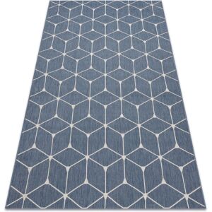 Rugsx - Carpet flat 48721/591 sisal - 3d cube blue blue 160x230 cm Rugsx - Carpet flat 48721/591 sisal - 3d cube blue blue 160x230 cm