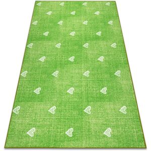 RUGSX Carpet for kids HEARTS Jeans, vintage children's - green green 200x450 cm RUGSX Carpet for kids HEARTS Jeans, vintage children's - green green 200x450 cm