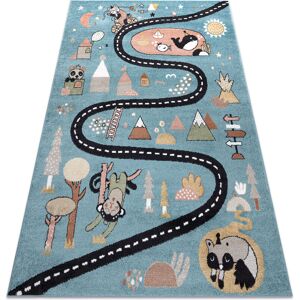 RugsX Fun Route Carpet for Children - Blue 80x150cm RugsX Fun Route Carpet for Children - Blue 80x150cm