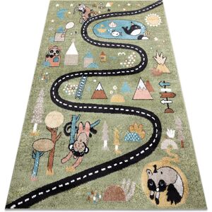 Dywany Łuszczów Fun Route Carpet for Kids - Green - 140x190 cm Dywany Łuszczów Fun Route Carpet for Kids - Green - 140x190 cm