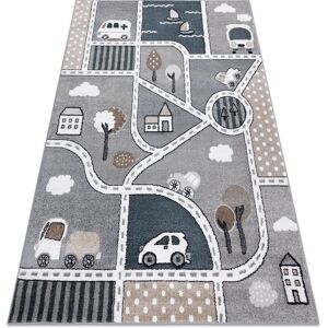 RugsX Fun Strade Grey Carpet for Kids - Safe Play Area - 280x370cm RugsX Fun Strade Grey Carpet for Kids - Safe Play Area - 280x370cm