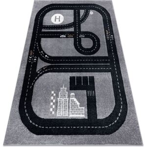 RugsX Fun Track Children Grey Carpet - Car Play Safe and Soft 180x270cm RugsX Fun Track Children Grey Carpet - Car Play Safe and Soft 180x270cm
