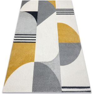 RUGSX Carpet FUSION 1327 white / dark grey / gold - Geometric, modern, abstract grey 200x290 cm RUGSX Carpet FUSION 1327 white / dark grey / gold - Geometric, modern, abstract grey 200x290 cm