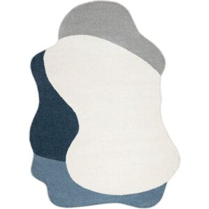 RUGSX Carpet FUSION 5710 white / navy Shape - Abstraction, modern, abstract, irregular blue 160x220 cm RUGSX Carpet FUSION 5710 white / navy Shape - Abstraction, modern, abstract, irregular blue 160x220 cm
