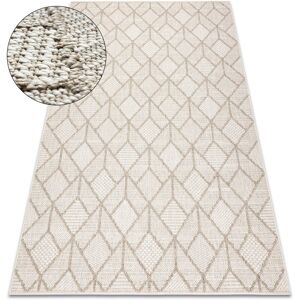 RugsX Beige Jersey Geometric Flat Woven Carpet - Indoor/Outdoor - 80x150cm RugsX Beige Jersey Geometric Flat Woven Carpet - Indoor/Outdoor - 80x150cm