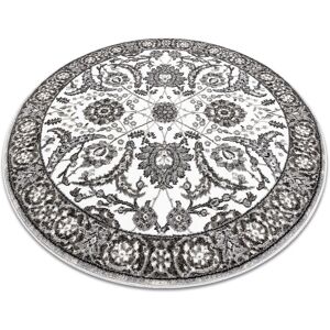 Rugsx - Carpet mateo 8037/644 circle Modern frame, flowers - structural grey grey round 100 cm Rugsx - Carpet mateo 8037/644 circle Modern frame, flowers - structural grey grey round 100 cm