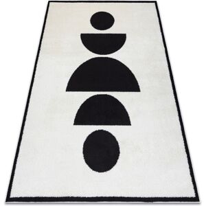 RugsX 8598 Modern Geometric Carpet - Cream Black 140x190cm RugsX 8598 Modern Geometric Carpet - Cream Black 140x190cm