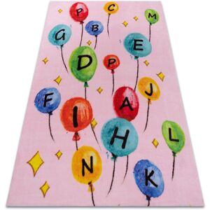 RUGSX Carpet PLAY Balloons letters alphabet G3548-3 pink pink 140x190 cm RUGSX Carpet PLAY Balloons letters alphabet G3548-3 pink pink 140x190 cm