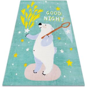 RUGSX Carpet play Bear stars G4016-1 green blue 140x190 cm RUGSX Carpet play Bear stars G4016-1 green blue 140x190 cm