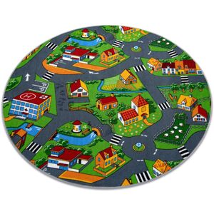RugsX Round Little Village Multicolor Carpet - 133cm RugsX Round Little Village Multicolor Carpet - 133cm