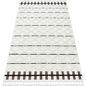 Rugsx - Carpet sevilla Y611A trellis, diamonds brown / white Fringe Berber Moroccan shaggy white 240x330 cm Rugsx - Carpet sevilla Y611A trellis, diamonds brown / white Fringe Berber Moroccan shaggy white 240x330 cm
