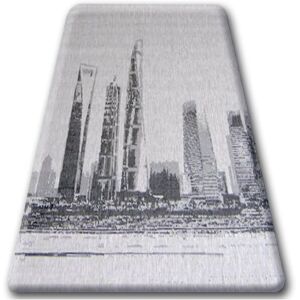 RUGSX Carpet sizal floorlux 20240 silver / black grey 200x290 cm RUGSX Carpet sizal floorlux 20240 silver / black grey 200x290 cm