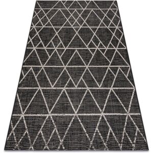 Rugsx - carpet sizal floorlux 20508 black / silver triangles black 240x330 cm Rugsx - carpet sizal floorlux 20508 black / silver triangles black 240x330 cm