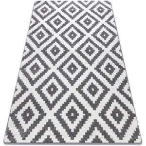 RUGSX Carpet SKETCH - F998 cream/grey - Squares white 80x150 cm RUGSX Carpet SKETCH - F998 cream/grey - Squares white 80x150 cm