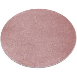 RUGSX Carpet SOFTY circle plain, one colour pink pink round 120 cm RUGSX Carpet SOFTY circle plain, one colour pink pink round 120 cm