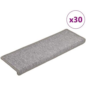 Stair Mats 30 pcs 65x21x4 cm Light Grey Rectangular Edge vidaXL Stair Mats 30 pcs 65x21x4 cm Light Grey Rectangular Edge vidaXL