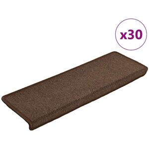 Stair Mats 30 pcs 65x21x4 cm Coffee Brown Rectangular Edge vidaXL Stair Mats 30 pcs 65x21x4 cm Coffee Brown Rectangular Edge vidaXL