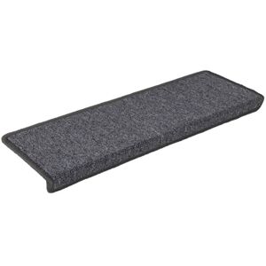 Stair Mats 15 pcs 65x21x4 cm Dark Grey Rectangular Edge vidaXL Stair Mats 15 pcs 65x21x4 cm Dark Grey Rectangular Edge vidaXL