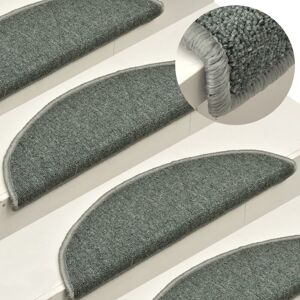 Stair Mats 15 pcs 56x17x3 cm Dark Green Half Round vidaXL Stair Mats 15 pcs 56x17x3 cm Dark Green Half Round vidaXL