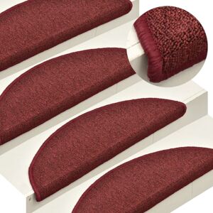 Stair Mats 15 pcs 56x17x3 cm Bordeaux Half Round vidaXL Stair Mats 15 pcs 56x17x3 cm Bordeaux Half Round vidaXL