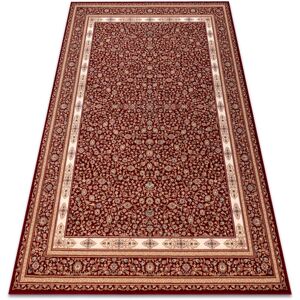 Bordeaux / Beige Wool Vintage Rug - Carpet Bordeaux / Beige Wool Vintage Rug - Carpet
