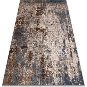 Rugsx - Vintage Ornamental Wool Rug - Beige / Dark Blue / Terracotta - 120x170cm Rugsx - Vintage Ornamental Wool Rug - Beige / Dark Blue / Terracotta - 120x170cm