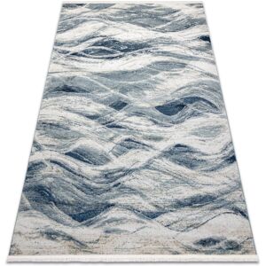 RugsX DISTIN 0849A navy blue / blue / white modern carpet - Waves, vintage, fringes 120x170 cm RugsX DISTIN 0849A navy blue / blue / white modern carpet - Waves, vintage, fringes 120x170 cm
